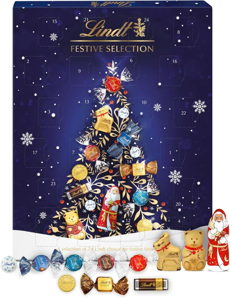 Lindt Festive Selection advent calendar, 24 chocolates, 289 g