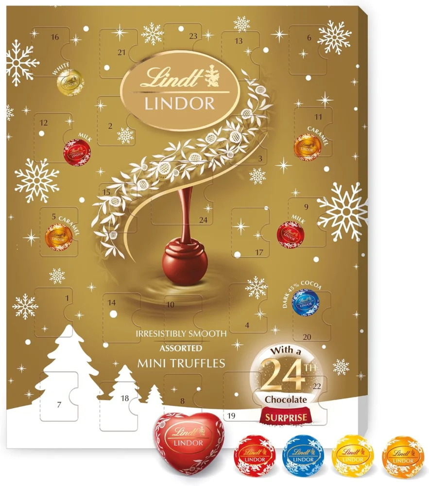 Lindt Lindor assorted mini truffles advent calendar, 117 g