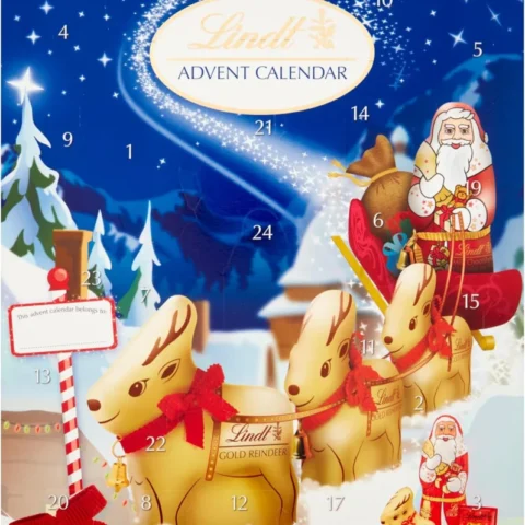 Lindt milk chocolate advent calendar, 24 figures and truffles, 160 g