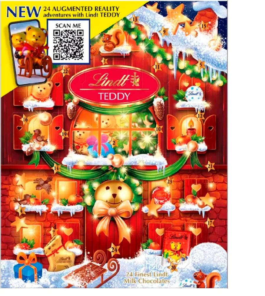 Lindt Teddy milk chocolate advent calendar, 24 chocolates, 250 g