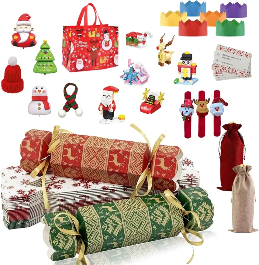 Make-your-own Christmas cracker kit, 15 flat-packed boxes