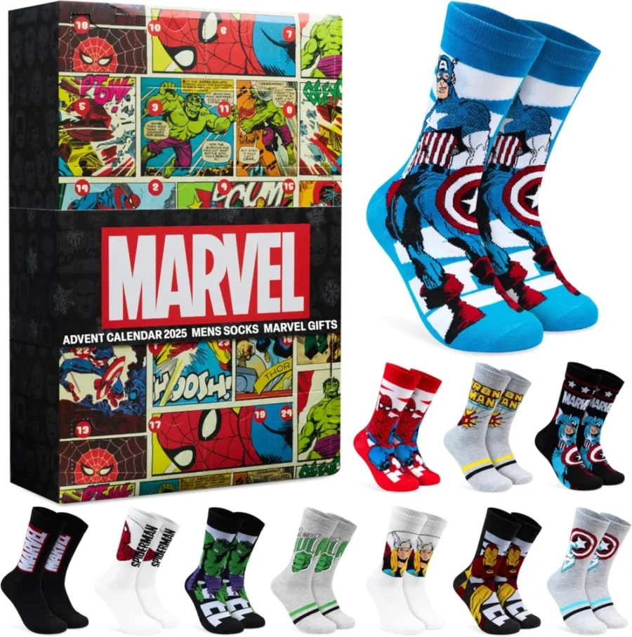 Marvel socks advent calendar, 24 pairs, UK sizes 7 to 11