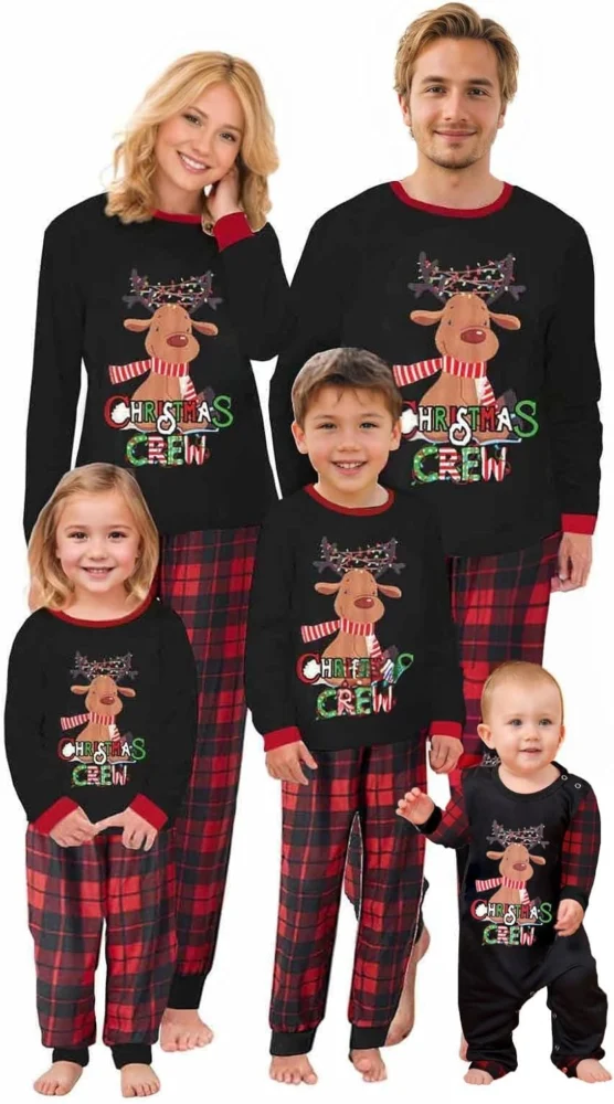 Matching family Christmas pyjama set for women, men, kids and baby