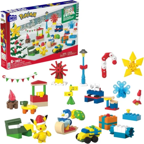 MEGA Pokémon holiday advent calendar, Pikachu and Piplup, 24 days