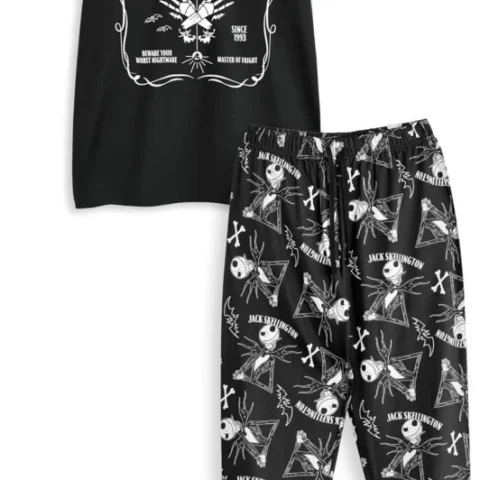 Men’s black Nightmare Before Christmas pyjamas with Jack Skellington