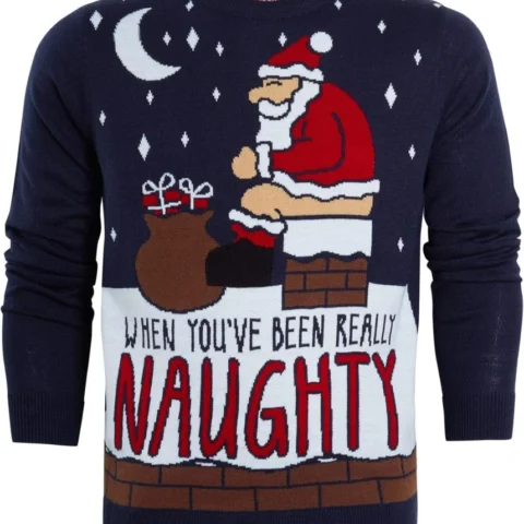 Men’s Christmas jumper in acrylic with Fair Isle and felt details