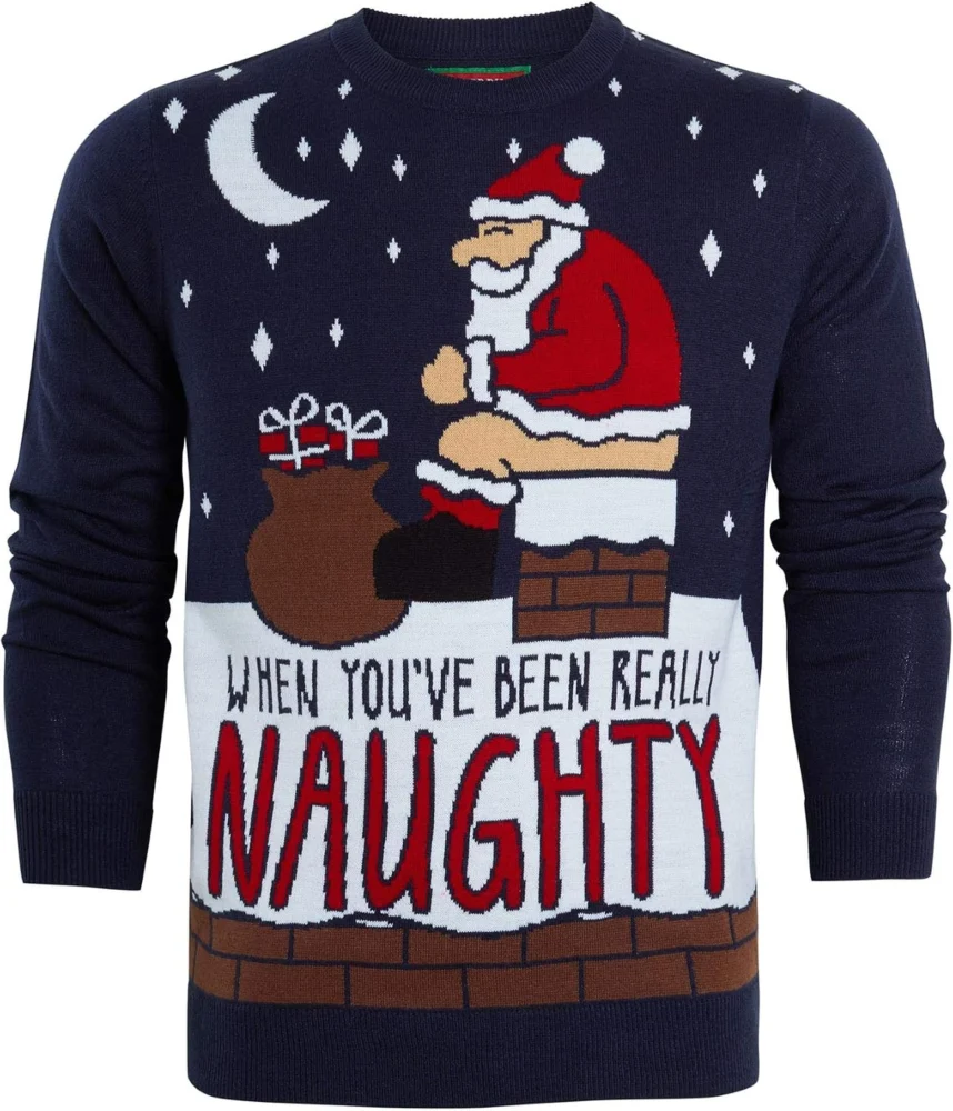 Men’s Christmas jumper in acrylic with Fair Isle and felt details