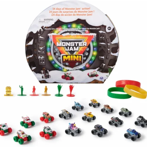 Monster Jam mini advent calendar, 16 trucks and 9 accessories