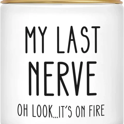 My Last Nerve lavender soy wax candle in a glass jar, 200 g