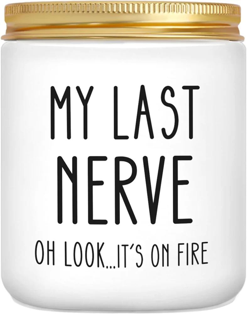 My Last Nerve lavender soy wax candle in a glass jar, 200 g