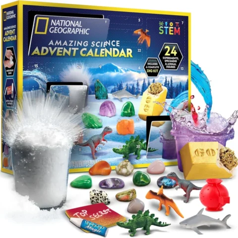 National Geographic advent calendar, 9 experiments, 11 gemstones