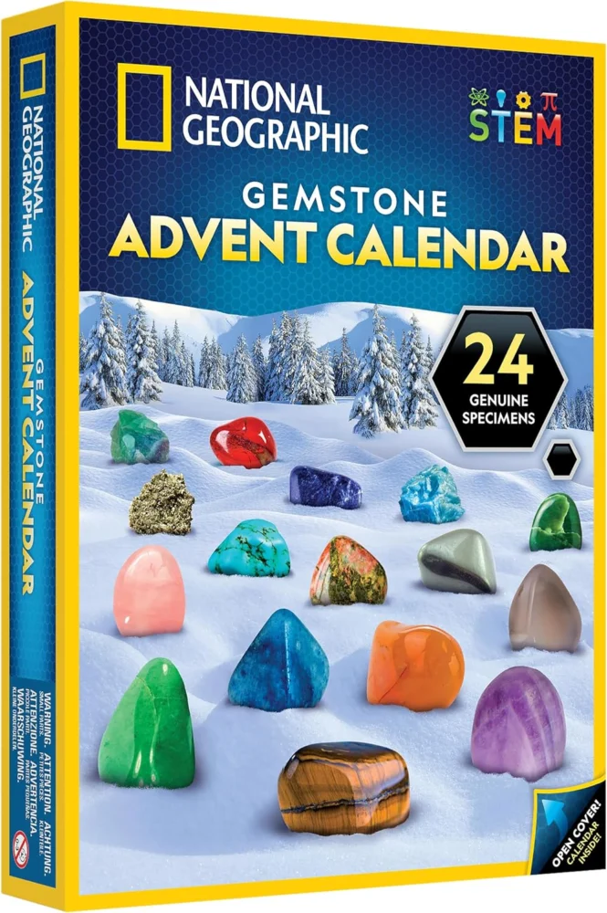 National Geographic gemstone advent calendar with 24 gems