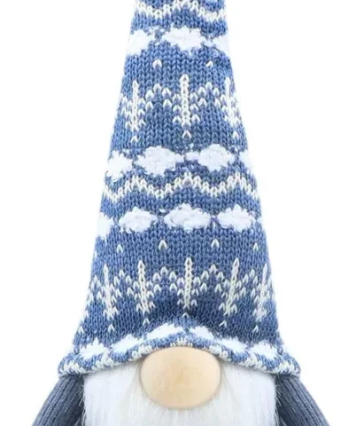 Navy blue Christmas gonk figure with a weighted base, 38 cm tall