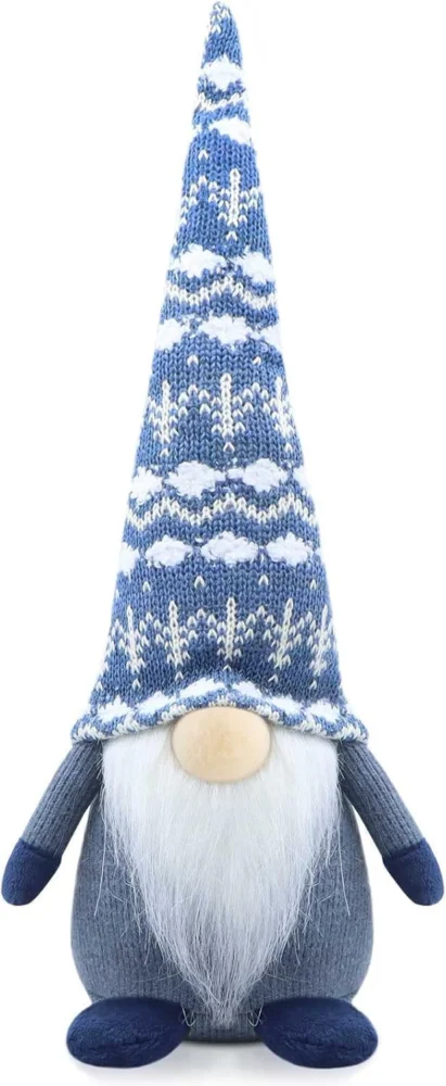 Navy blue Christmas gonk figure with a weighted base, 38 cm tall