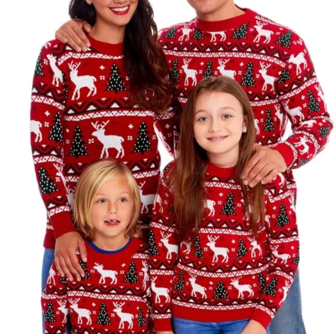 New Camp unisex knitted Christmas jumper for men, women and kids