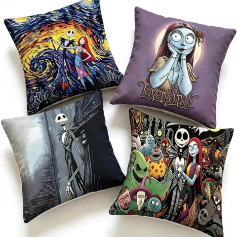 Nightmare Before Christmas cushion covers, set of 4, 45 x 45 cm