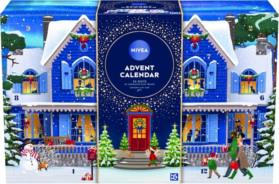NIVEA skincare advent calendar, 24 days, face masks and lip balms