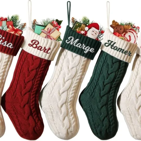 Personalised cable knit stocking, 18 inch, name up to 9 characters