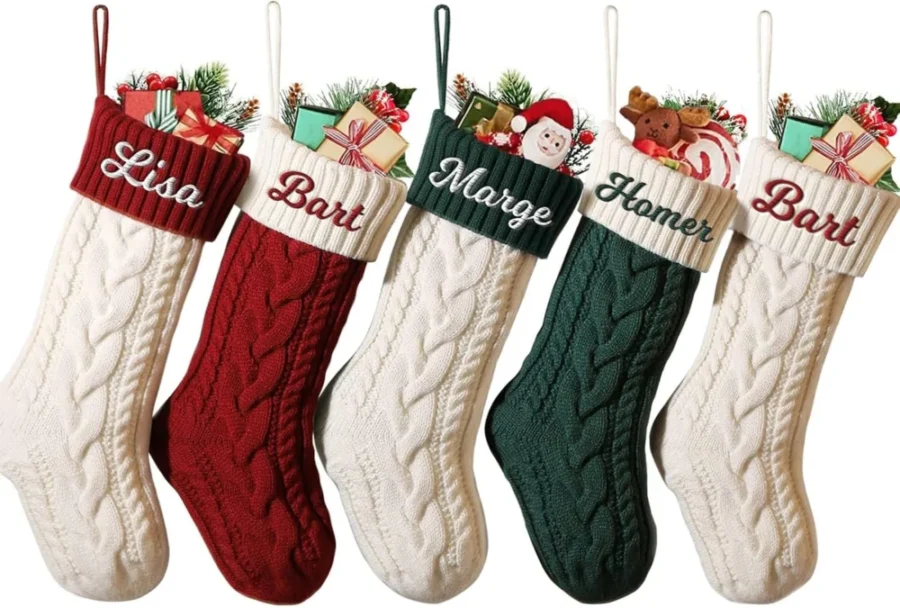 Personalised cable knit stocking, 18 inch, name up to 9 characters