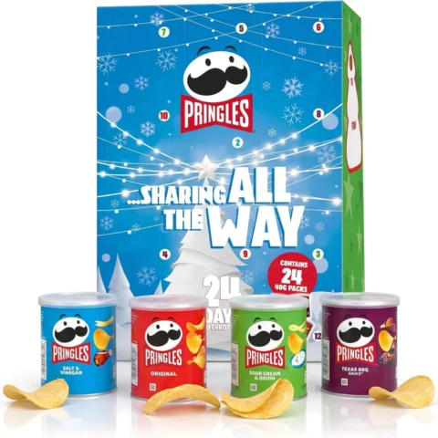 Pringles advent calendar with 40 g tubs of crisps
