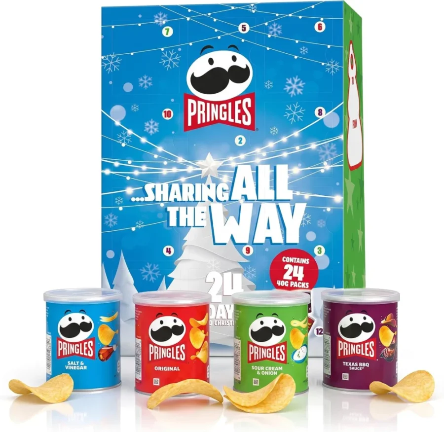 Pringles advent calendar with 40 g tubs of crisps