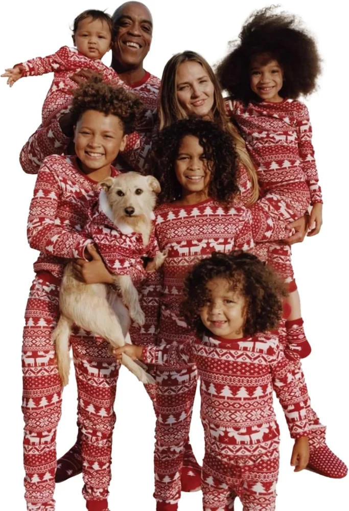 Puimentiua cute cartoon family Christmas pyjama set, matching pjs