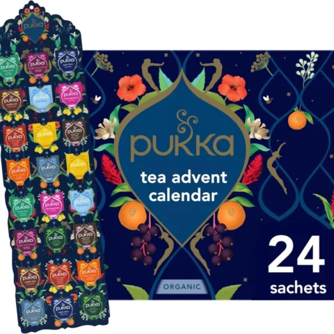 Pukka Herbs organic tea advent calendar, 24 black and herbal bags