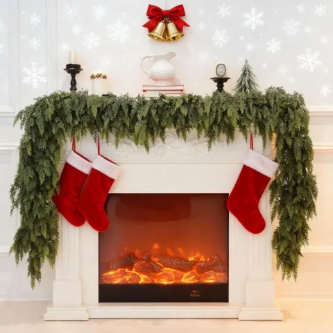 Real-touch cedar garland, 6 ft (180 cm), 126 branches, PE