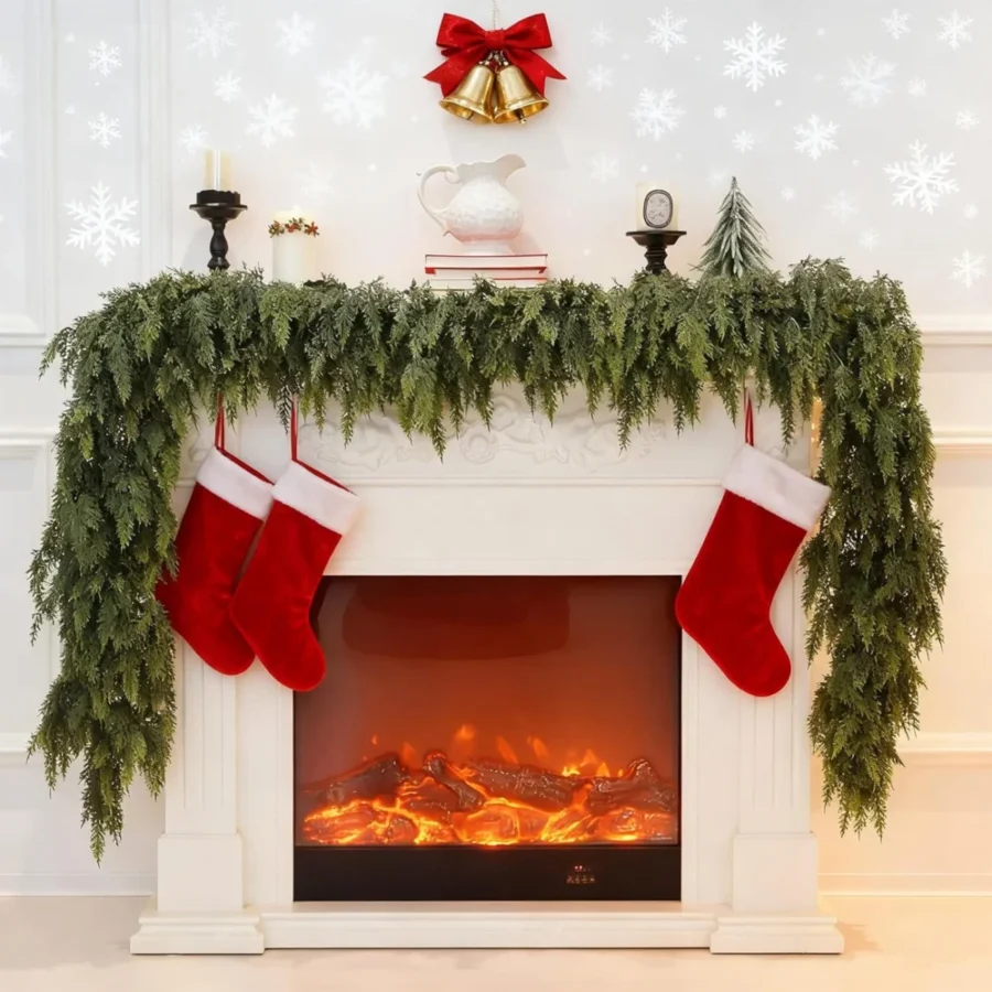 Real-touch cedar garland, 6 ft (180 cm), 126 branches, PE