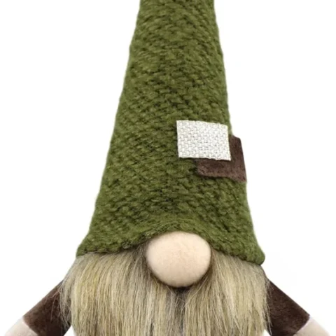 Red Christmas gonk with a bendable hat and weighted base, 24 cm
