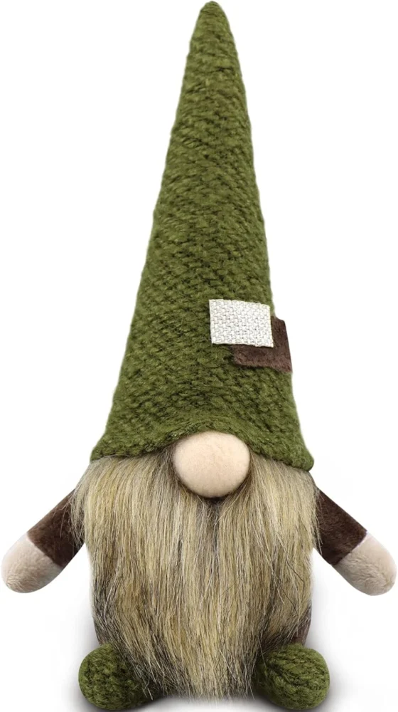 Red Christmas gonk with a bendable hat and weighted base, 24 cm