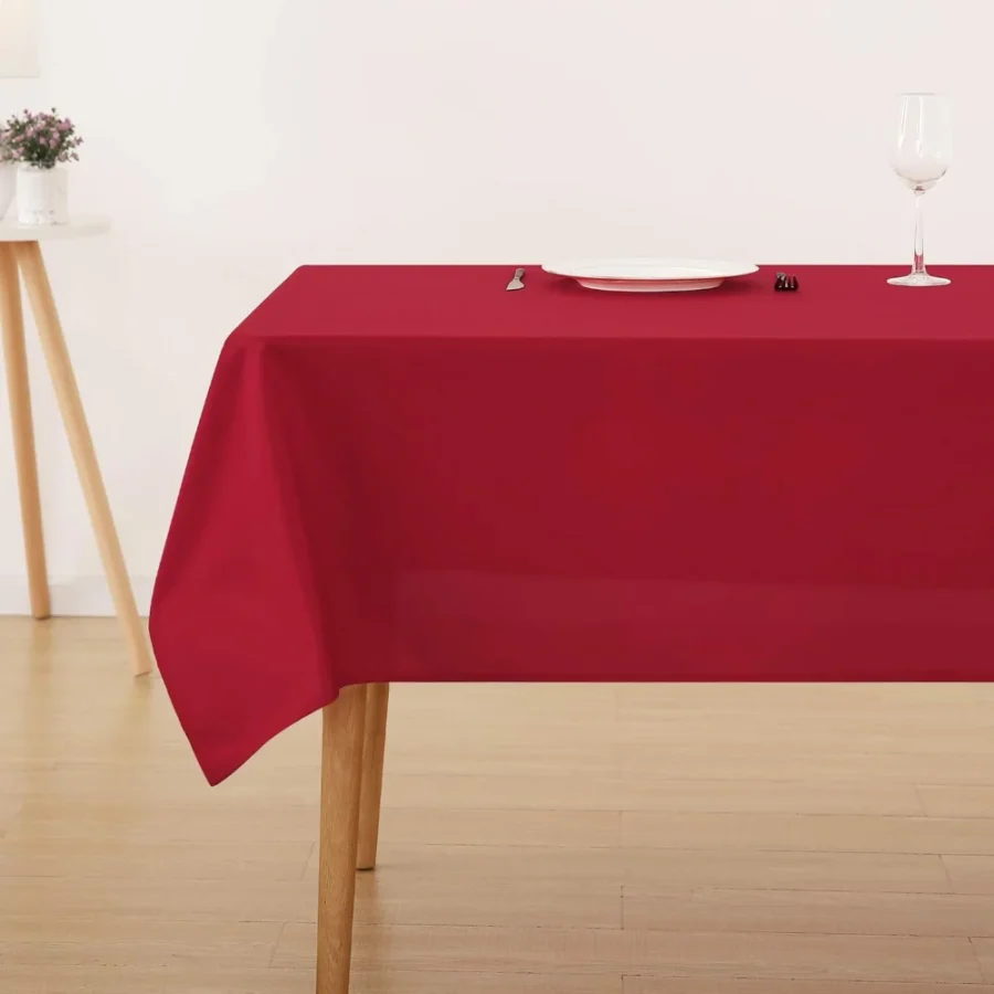 Red square Christmas tablecloth, Oxford polyester, 130 x 130 cm