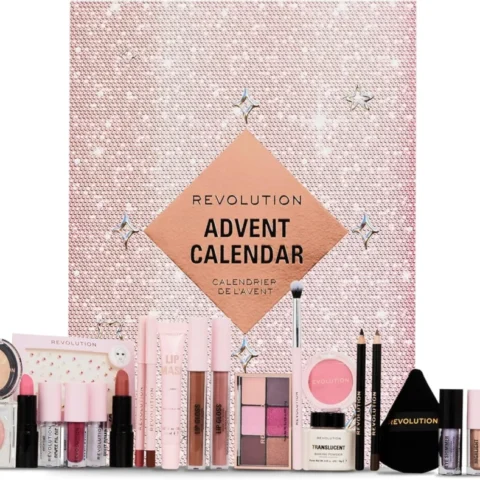 Revolution Beauty 24-piece makeup advent calendar with lip masks
