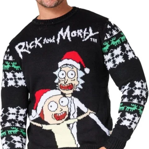 Rick and Morty men’s Christmas jumper, funny and warm
