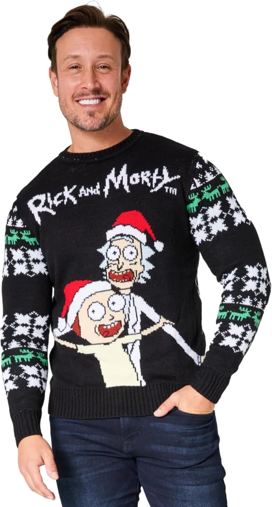 Rick and Morty men’s Christmas jumper, funny and warm