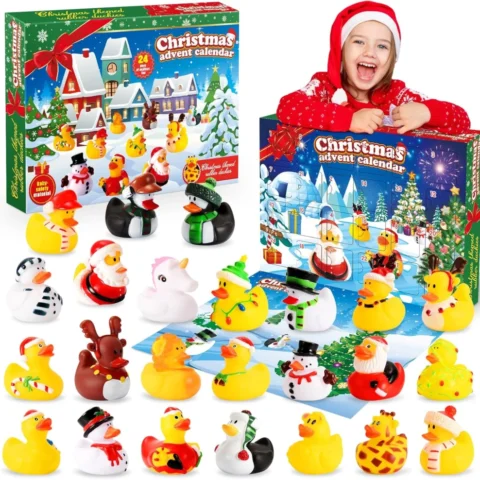 Rubber duck bath toy advent calendar, 24 different ducks