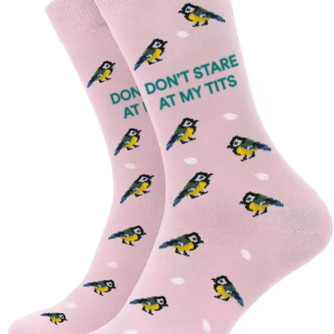 Rude bird watching novelty socks, 80% cotton, UK size 4-7