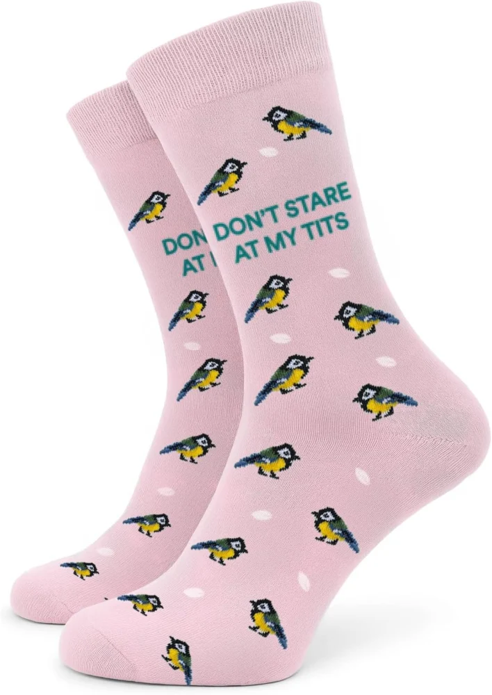 Rude bird watching novelty socks, 80% cotton, UK size 4-7