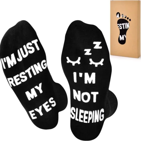 Secret Santa socks for dad in size 9-11, funny novelty style