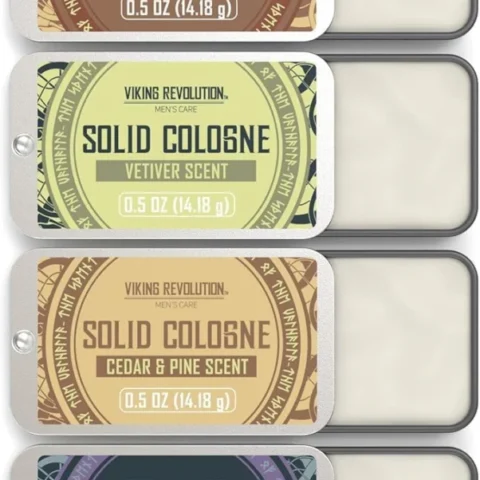 Set of 4 solid colognes in cedar, sage, vetiver and sandalwood
