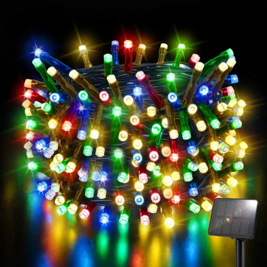 Solar fairy lights, 50 multicolour LEDs on 5 m, 8 modes