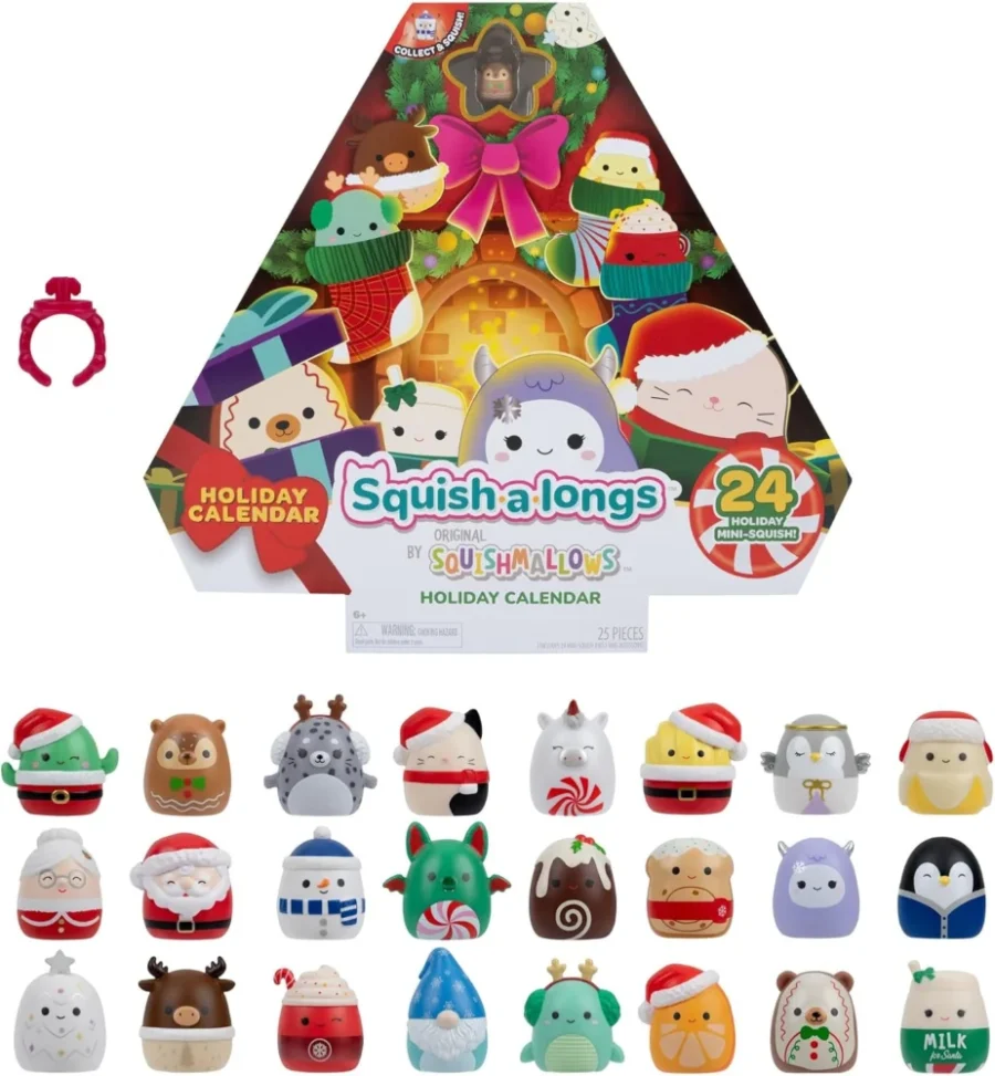 Squish-a-longs holiday advent calendar, 24 Mini-Squish and ring