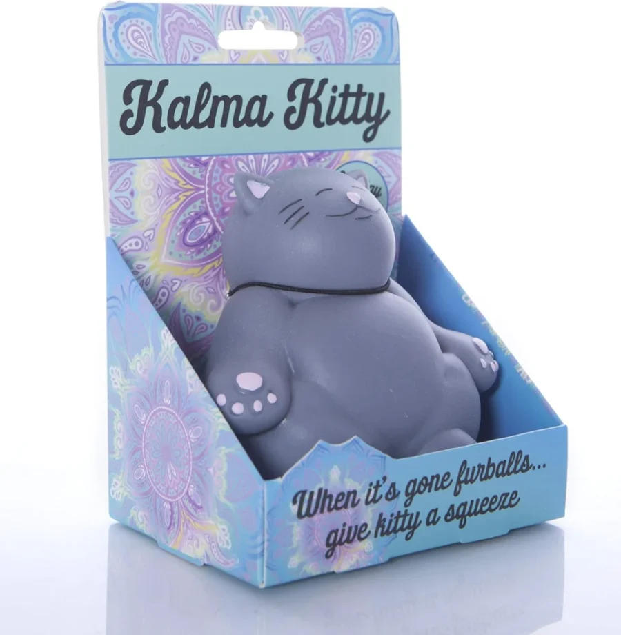Squishy grey silicone cat stress toy, 117 g, Kalma Kitty