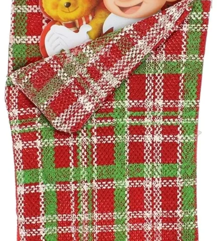Tartan elf sleeping bag with padded pillow, 30 x 12 cm