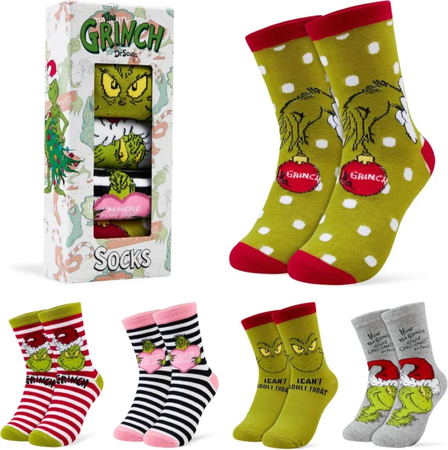 The Grinch calf socks for women and teens, Christmas gift