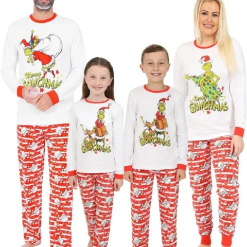 The Grinch Grinchmas matching family Christmas long pyjamas