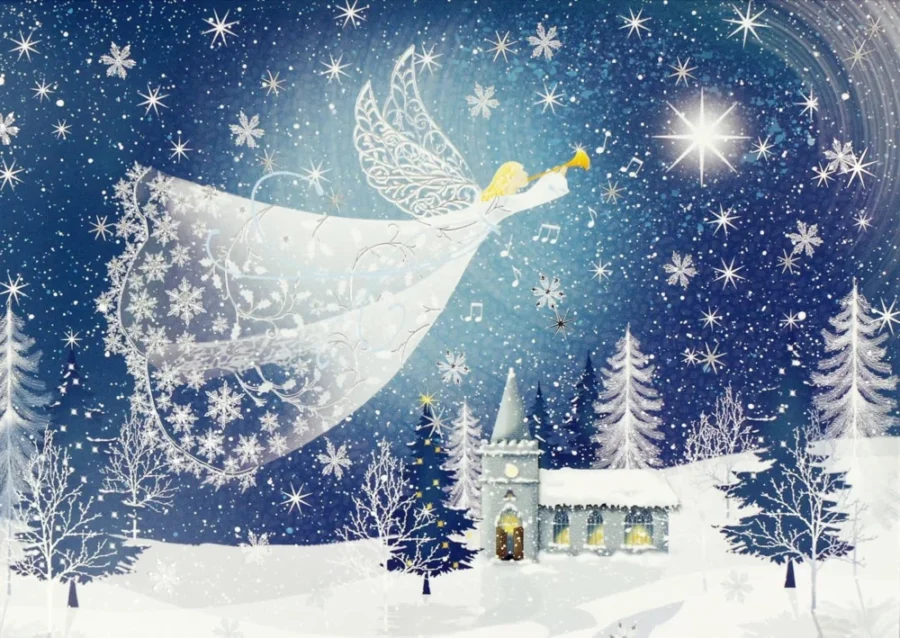 Tidings of Joy boxed Christmas cards, 20 with silver foil