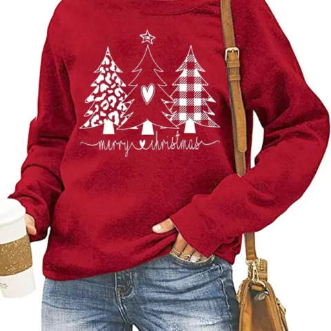 tiorhooe 2026 funny Christmas sweatshirt jumper for women