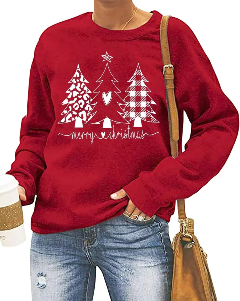 tiorhooe 2026 funny Christmas sweatshirt jumper for women