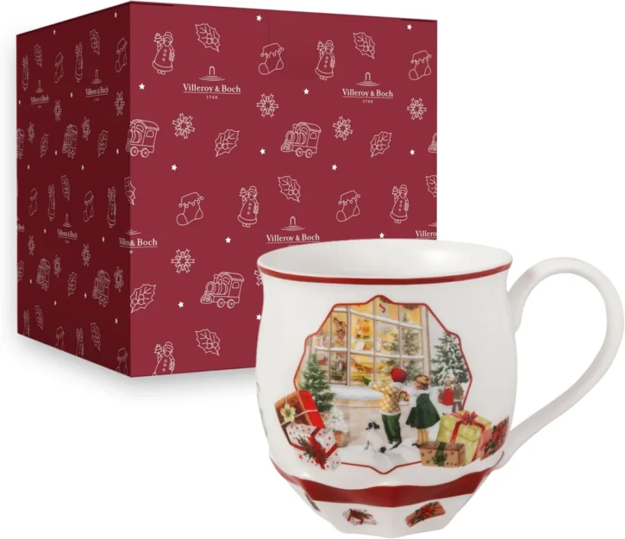 Toy’s Fantasy porcelain Christmas mug with toy shop relief, 390 ml